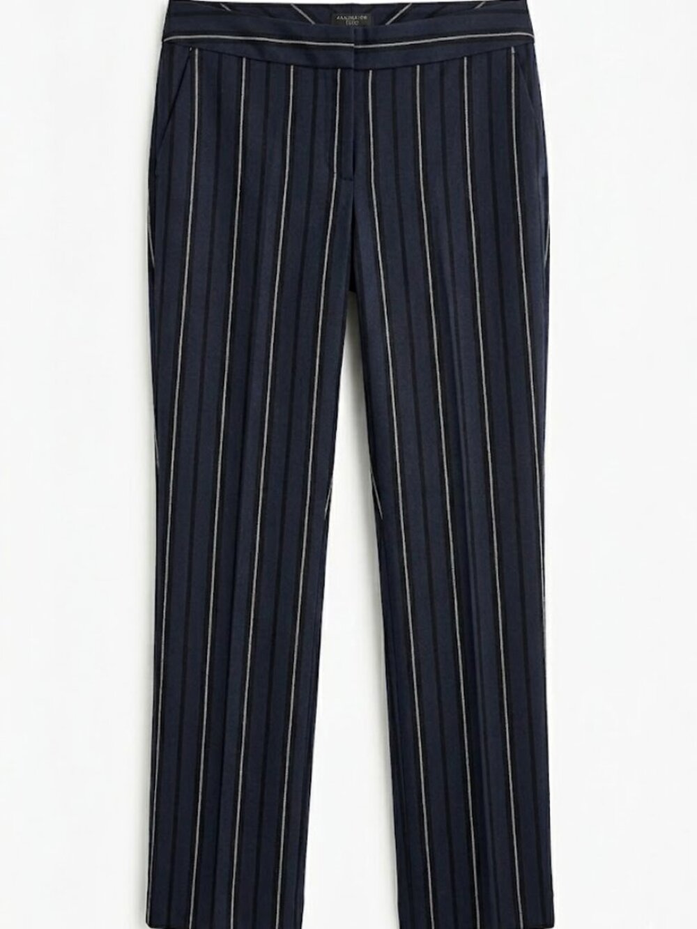 Ann Taylor Signature 8P Navy Pinstripe Trousers Workwear Office Core Indie